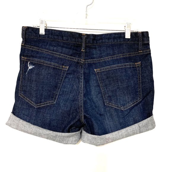 GAP Jean Shorts Dark Wash 4" Cuffed Size 6 - Picture 2 of 9